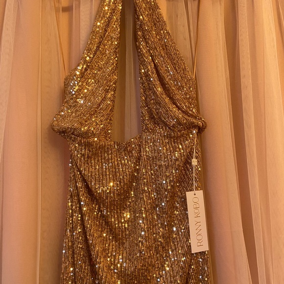 Ronny Kobo Zack Sequin Halter Midi Dress - Picture 7 of 9